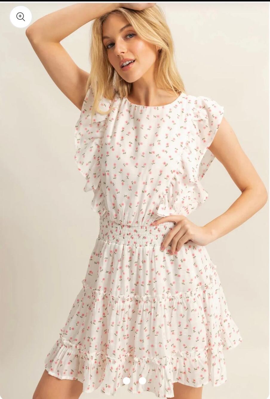 Pink floral dress small HYFVE